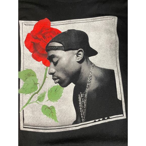 Tupac Shakur Graphic Rose long-sleeved t-shirt, Size XS - Picture 4 of 5